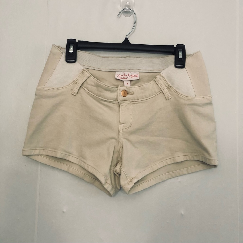 isabel Maternity by Ingrid & Isabel Cream Midi Shorts